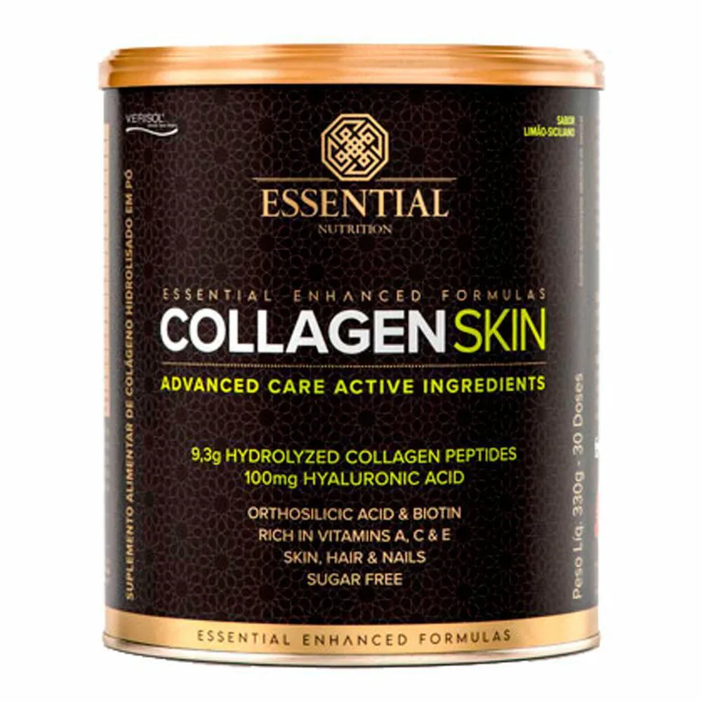 Colágeno Collagen Skin Limão-siliciano Essential Nutrition 330g Unica