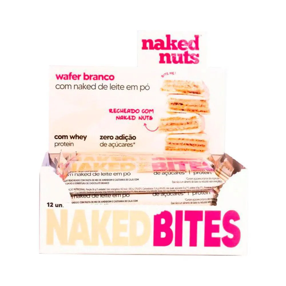 Wafer com Chocolate Branco Naked Nuts (cx C/12un de 26g)
