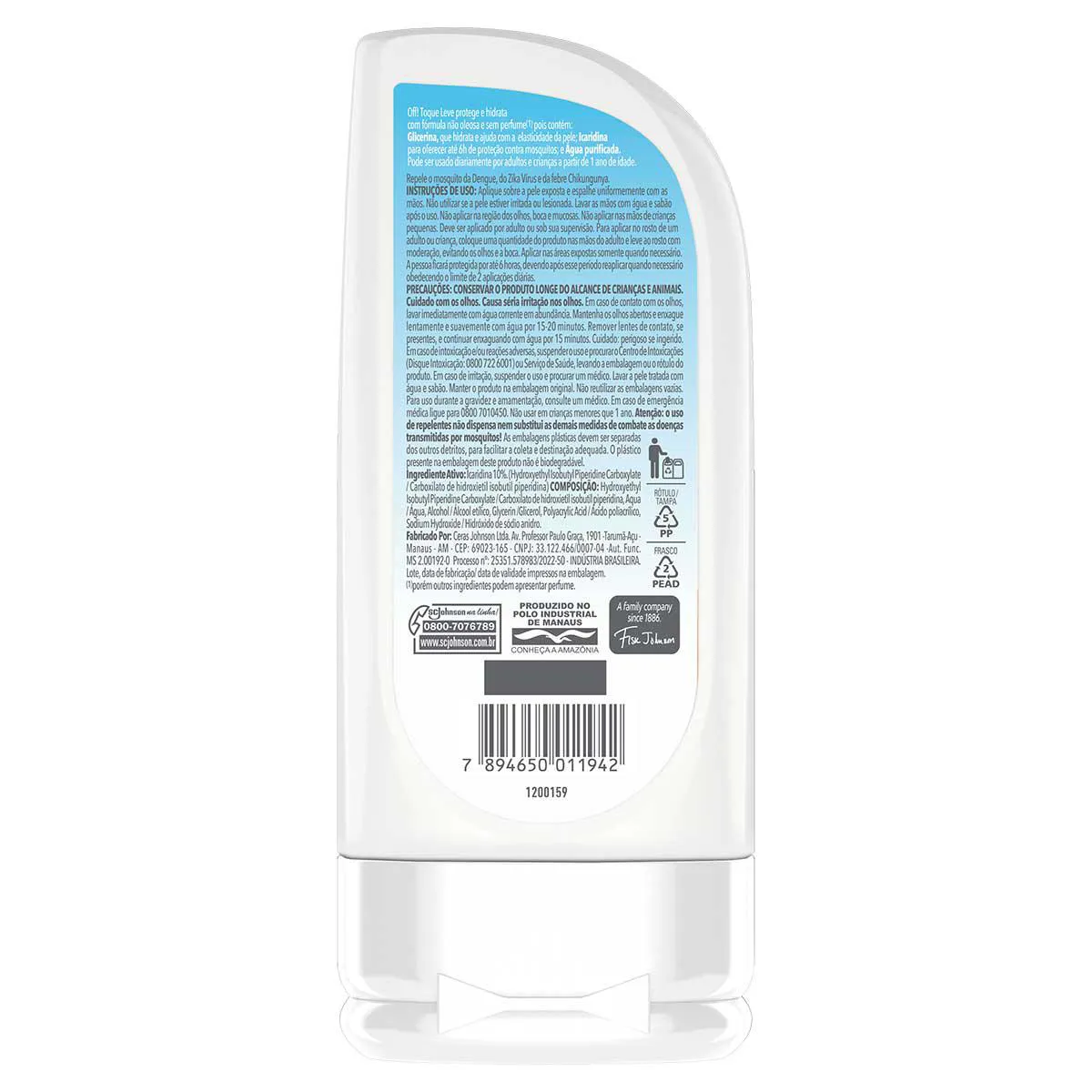 Repelente em Gel Off! Toque Leve Icaridina Sem Perfume 200g