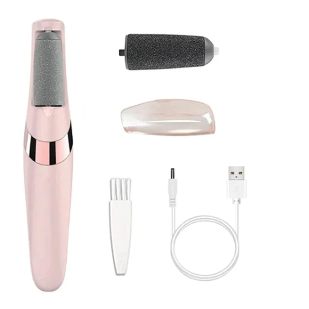 Removedor de Calos Portátil Lixa Elétrica Esfoliador para Os Pés Recarregável Via Usb Rosa