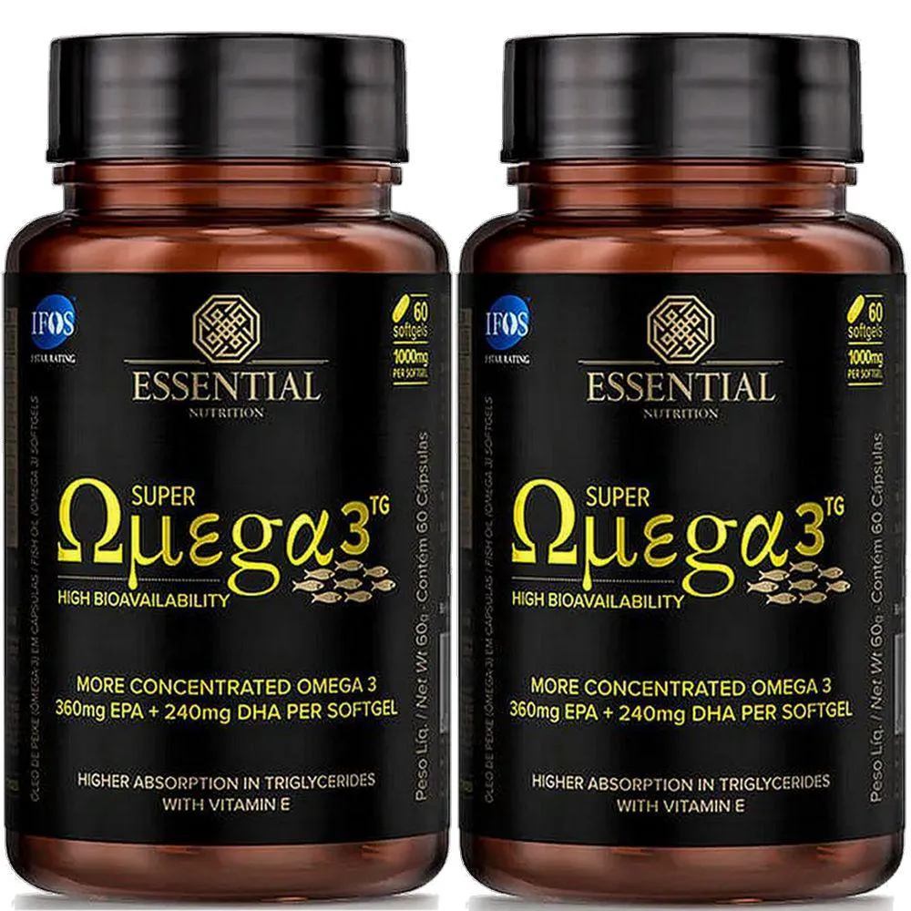 Kit 2x Super Omega 3 Tg 1000mg - 60 Capsulas Cada - Essential Nutrition