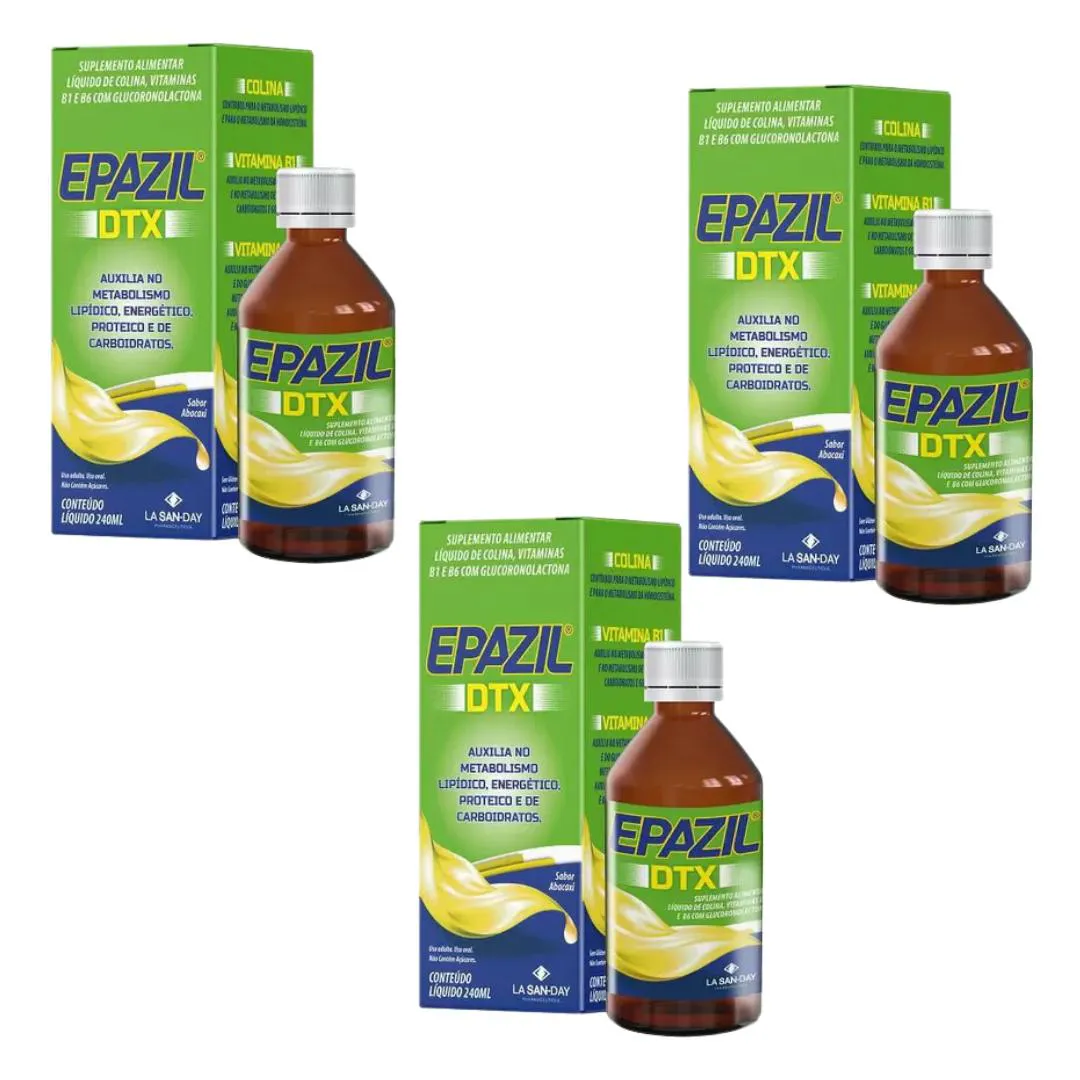 Kit com 3 Frascos Vitamina Epazil Dtx 240ml – La San Day