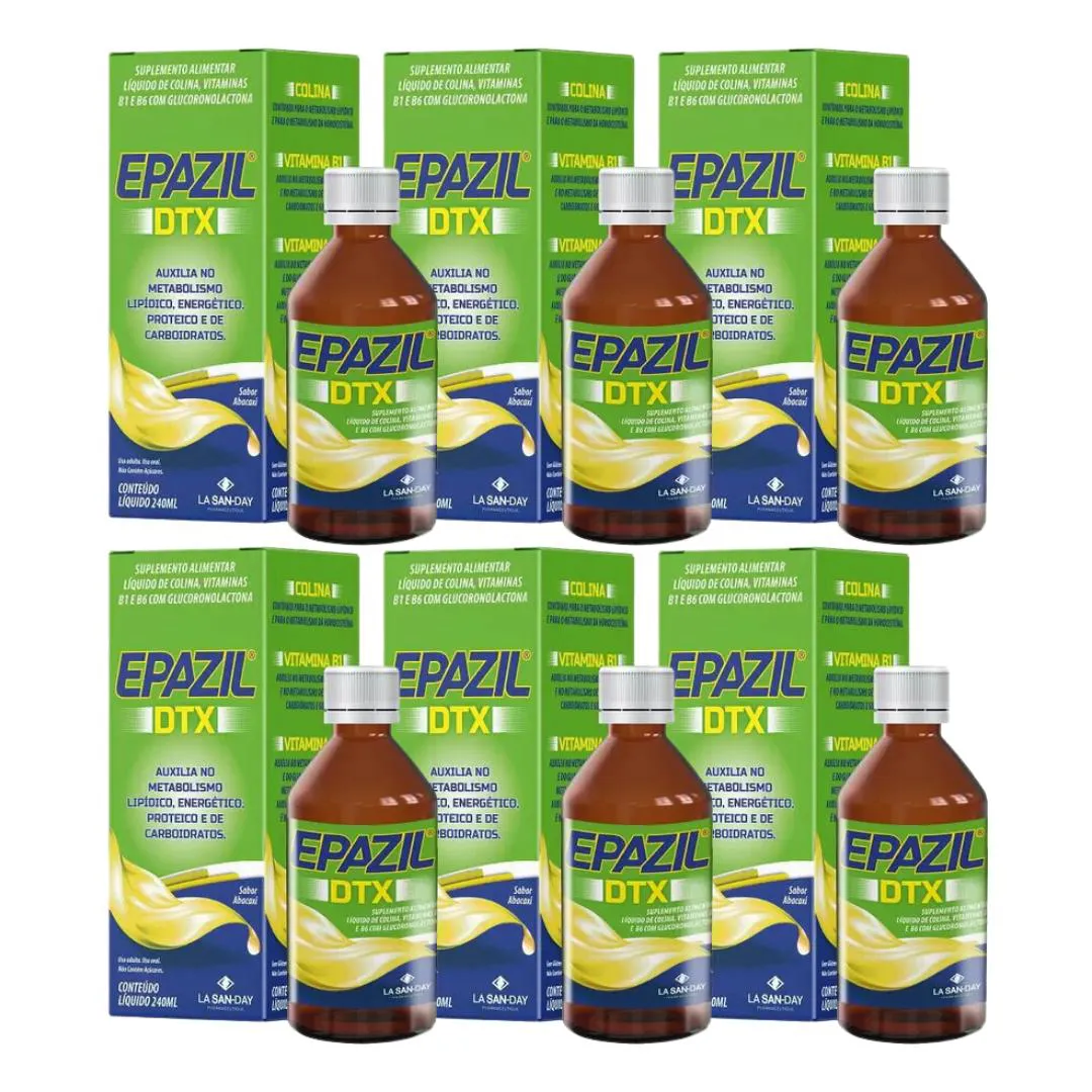 Kit com 6 Frascos Vitamina Epazil Dtx 240ml – La San Day