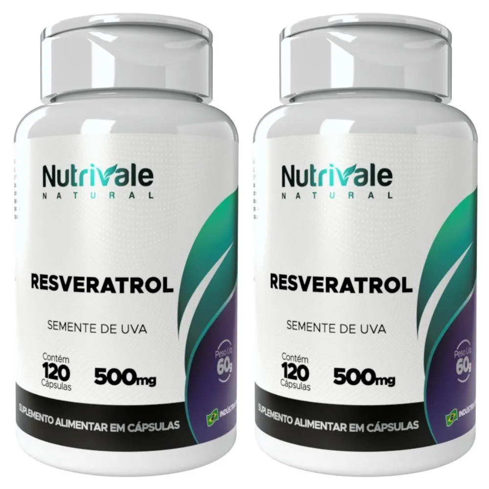 Kit 2x Trans-resveratrol 120 cápsulas - Nutrivale