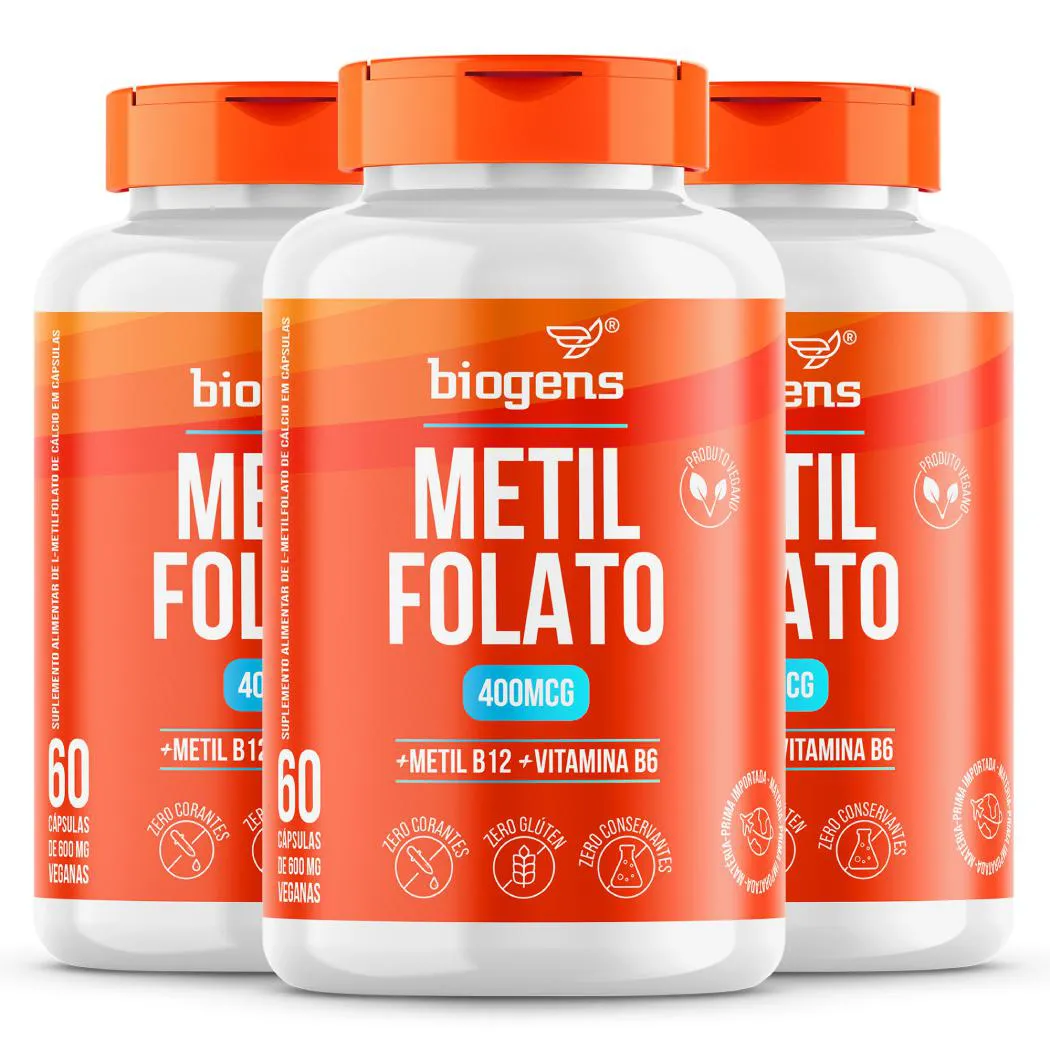 Biogens Kit 3x Metil Folato 60 Cápsulas
