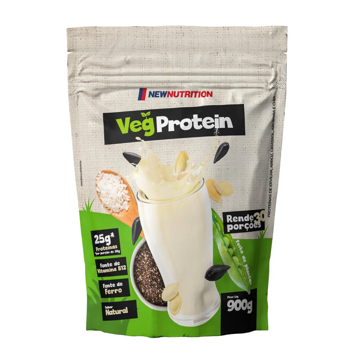 Proteína Vegetal Newnutrition Natural em Pó 900g