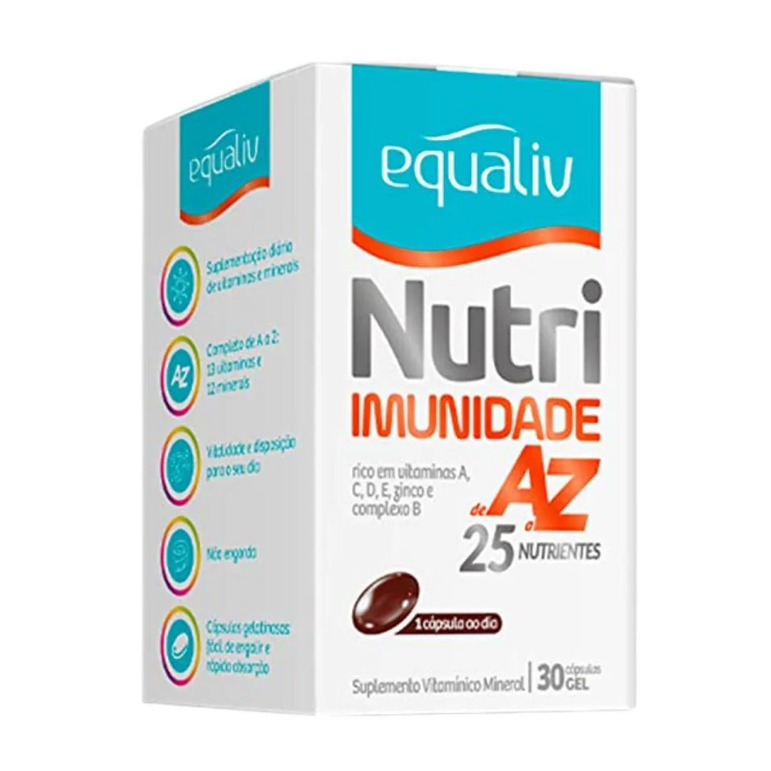 Vitamina Equaliv Nutri Imunidade Az com 30 Cápsulas em Gel