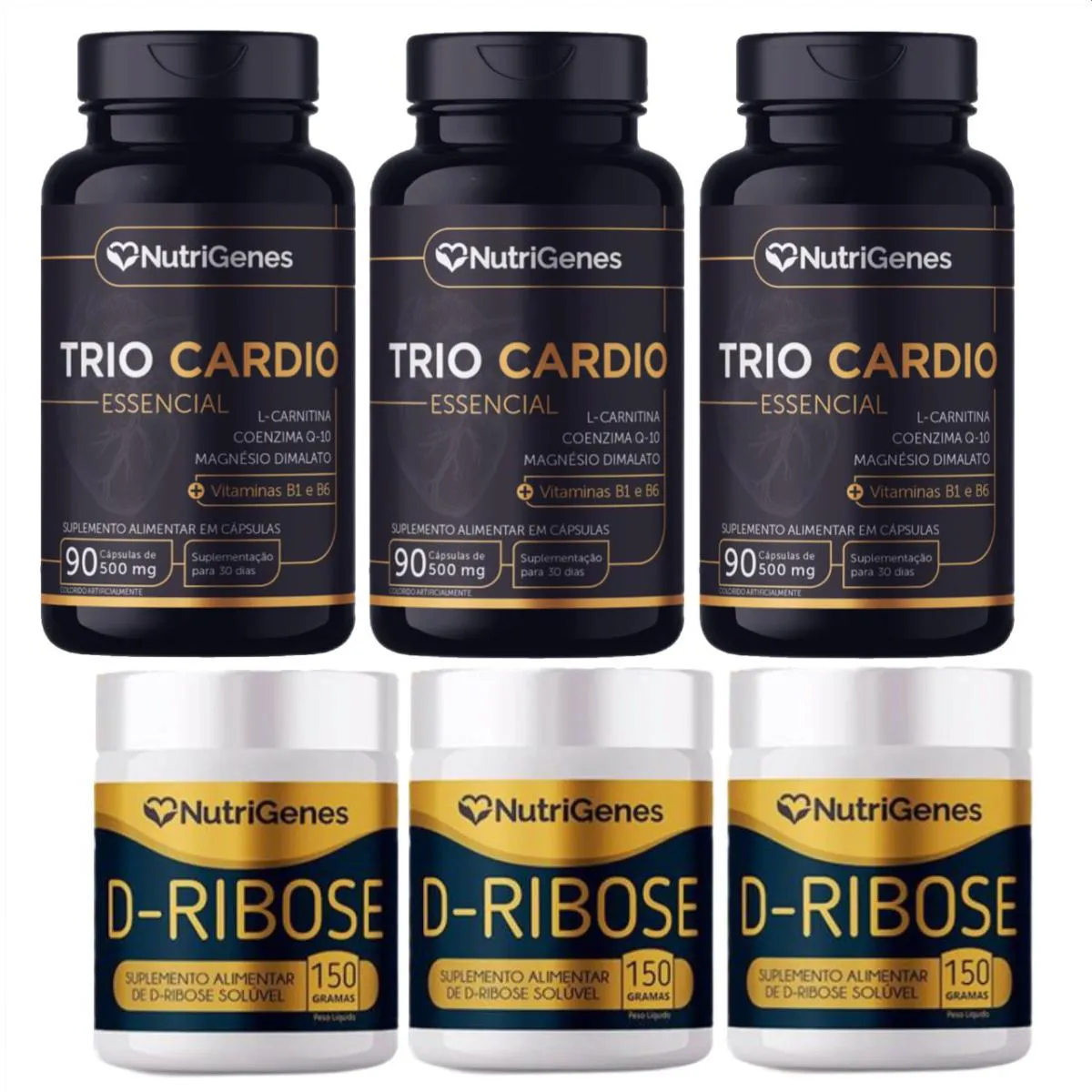3x Solução de Sinatra - Trio Cardio + D - Ribose Nutrigenes