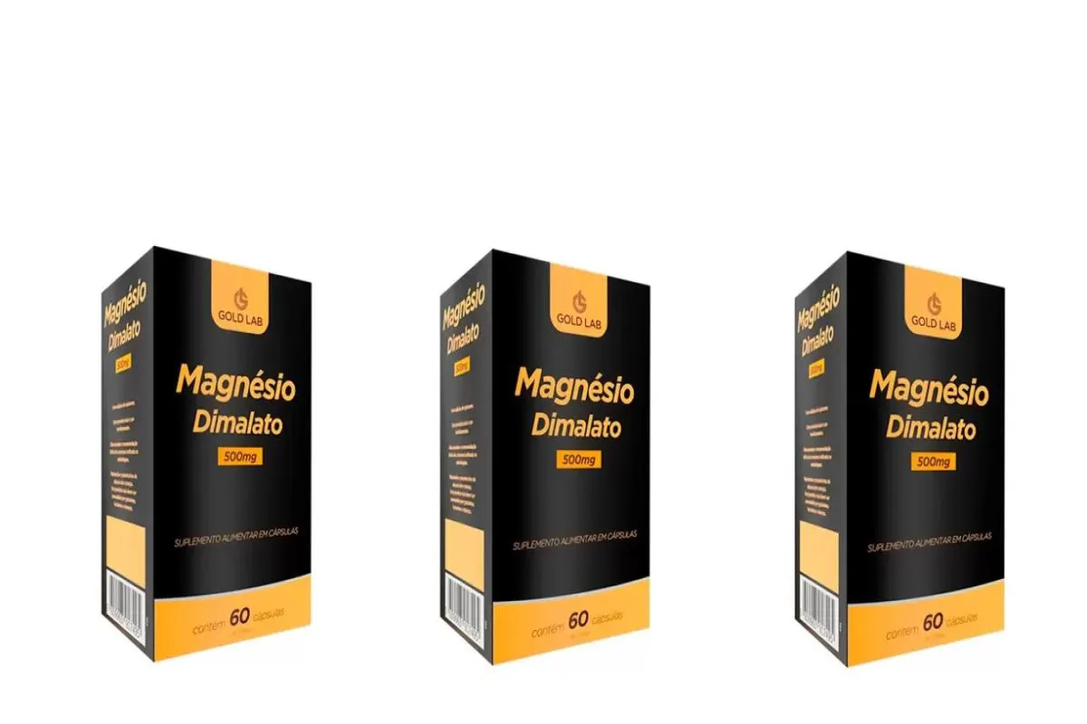 Kit C/3 Magnésio Dimalato 500Mg C/60 cápsulas - Gold Lab