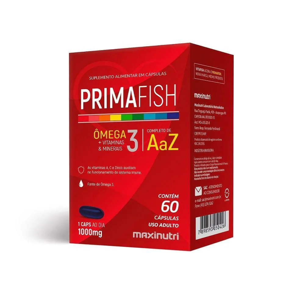 Prima Fish 1000mg (60 Cápsulas) - Padrão: Único