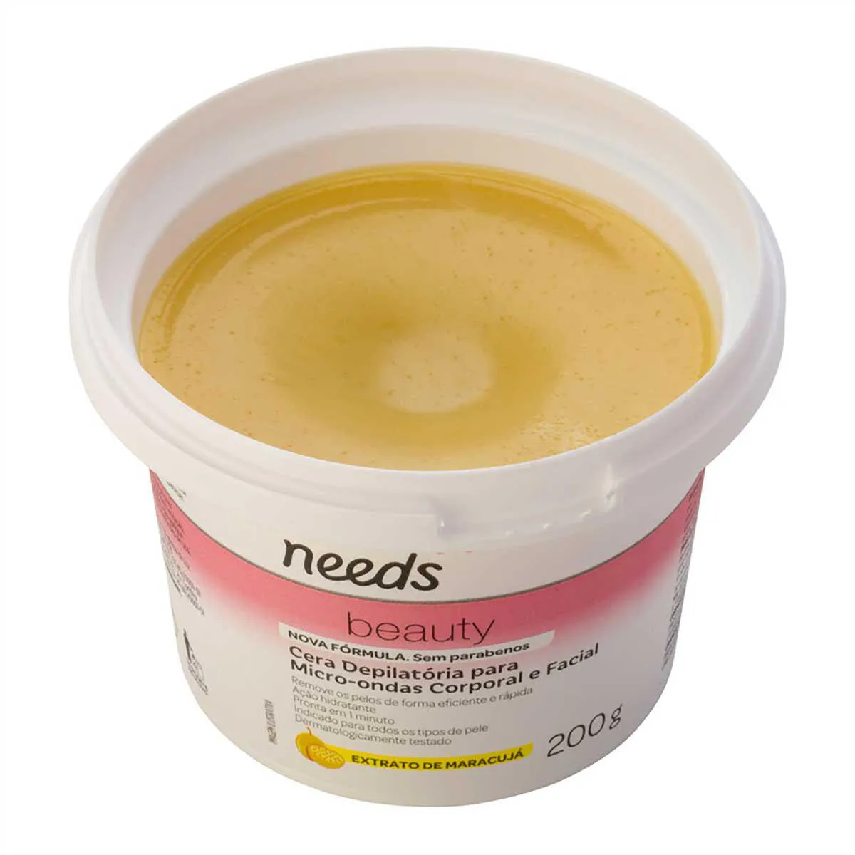 Cera Depilatória de Microondas Needs Beauty Maracujá 200g