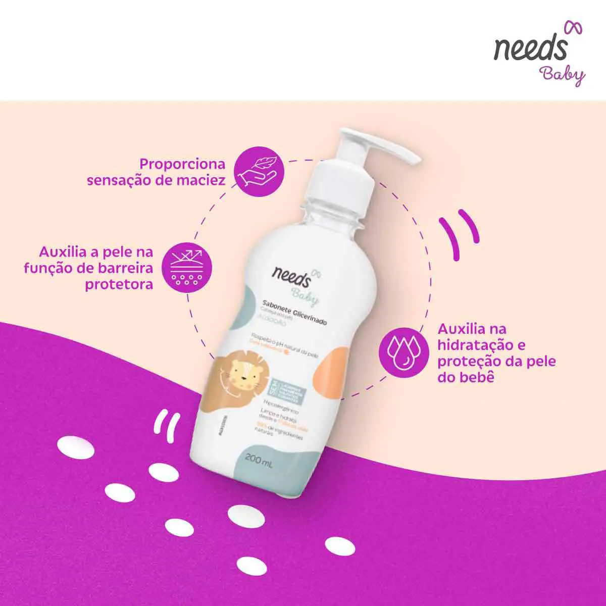 Sabonete de Glicerina Líquido Needs Baby Algodão 200ml