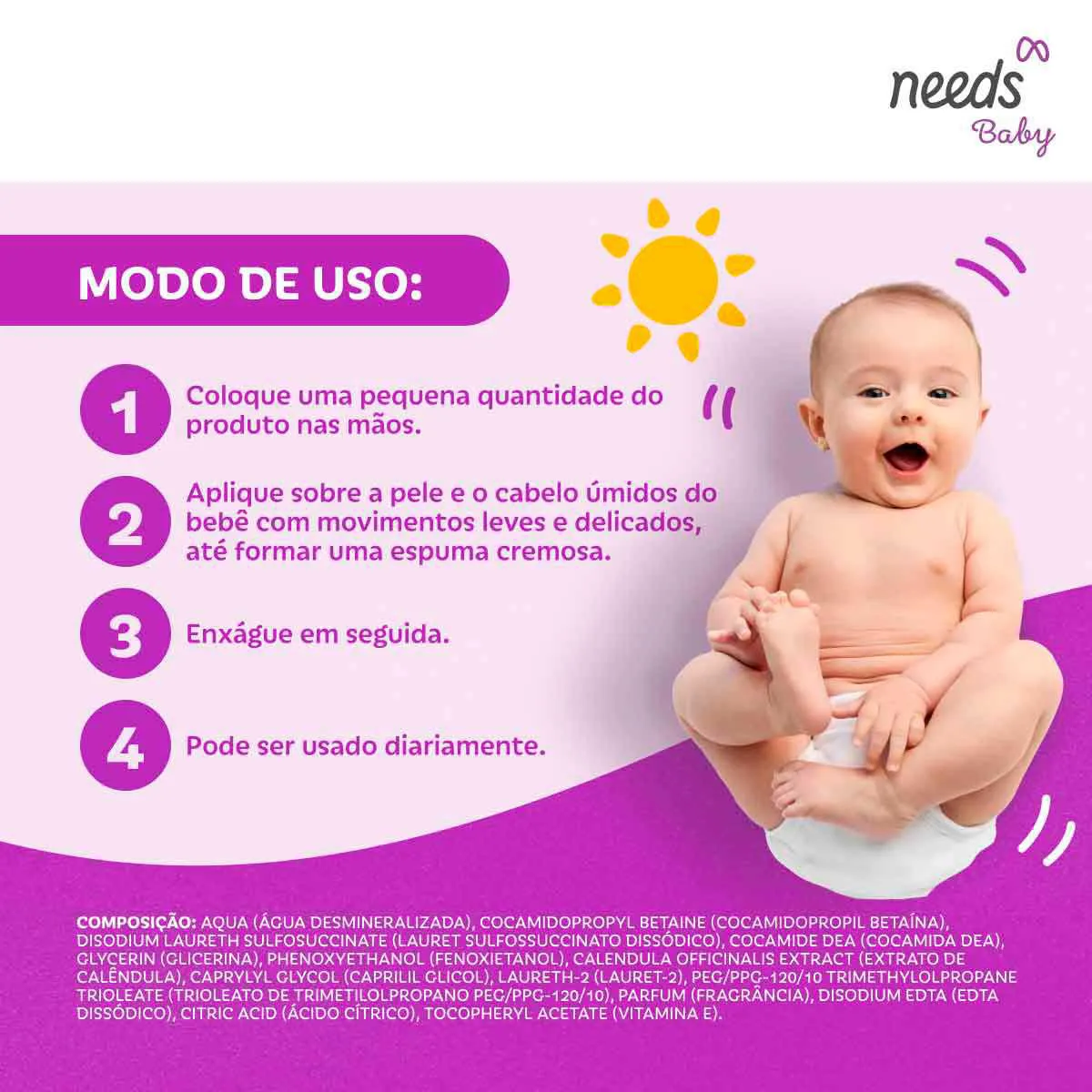 Sabonete de Glicerina Líquido Needs Baby Algodão 200ml