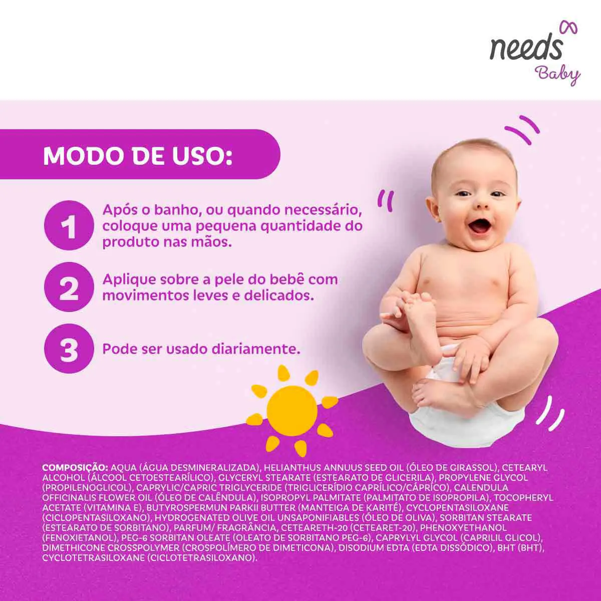 Hidratante Corporal Infantil Needs Baby Lavanda 200ml