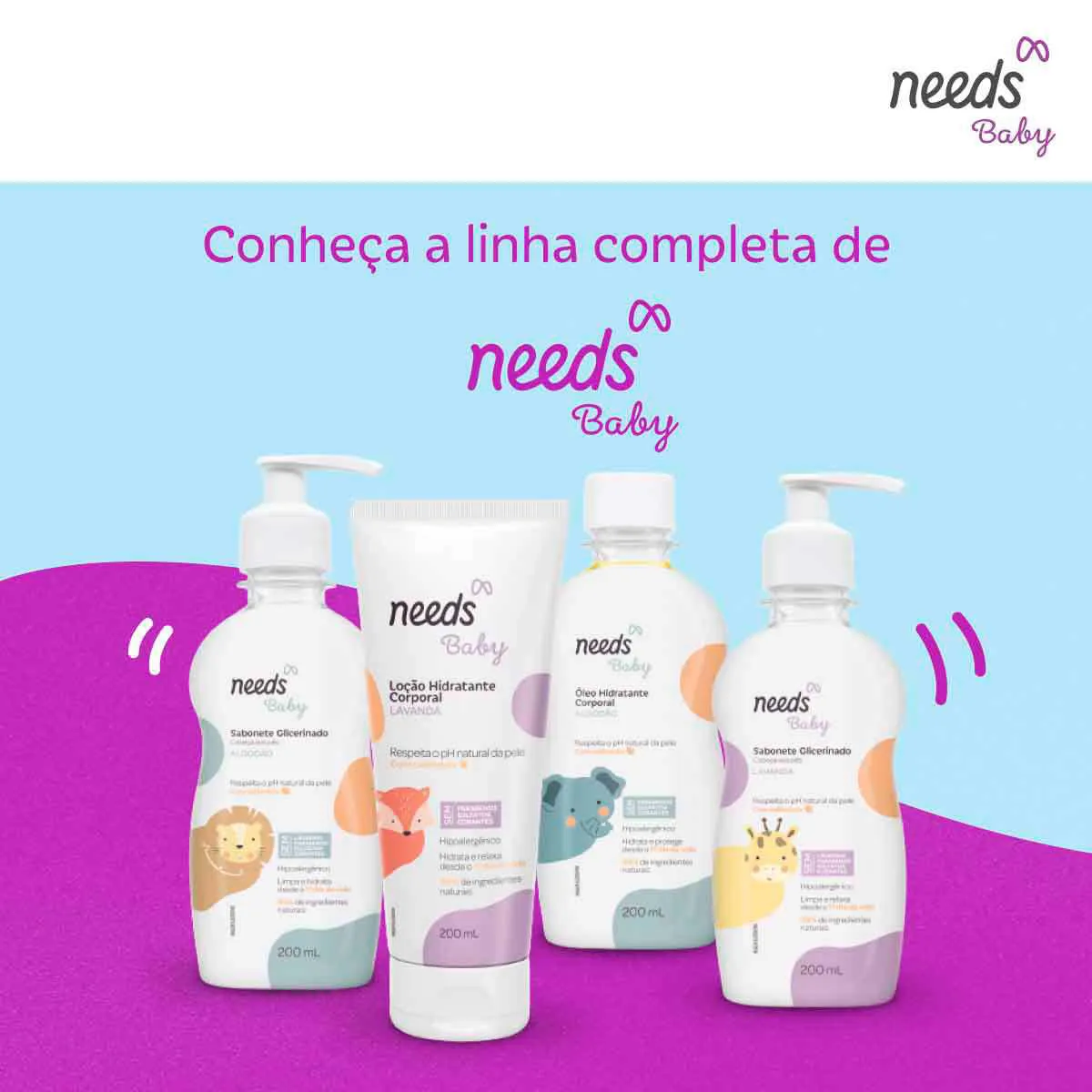 Hidratante Corporal Infantil Needs Baby Lavanda 200ml