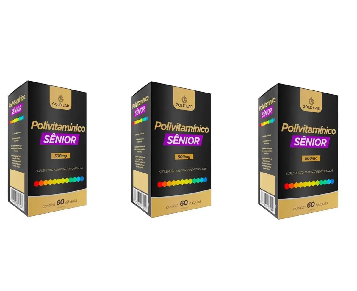 Kit C/3 Polivitamínico Sênior C/60 cápsulas - Gold Lab