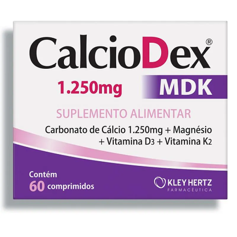 Suplemento Calciodex Mdk 1250mg 60 cápsulas - Hertz