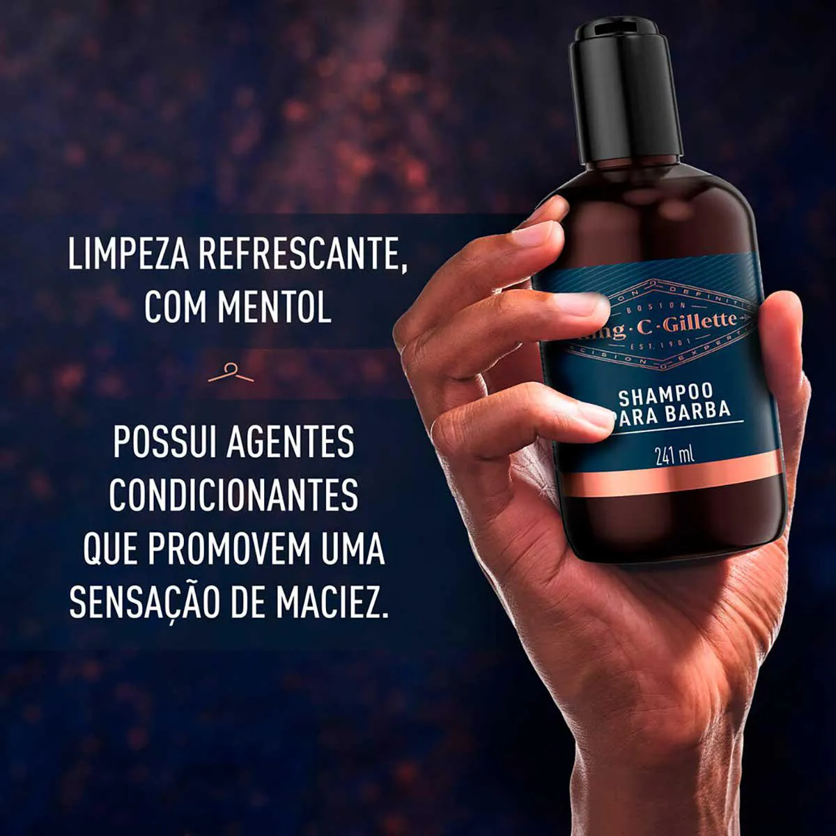 Kit King C. Gillette para Barba Shampoo 241ml + Sérum Preenchedor 50ml