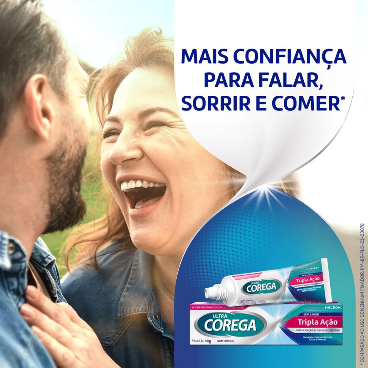 Kit Creme Fixador de Dentadura Corega Ultra Tripla Ação Sem Sabor 70g + Max Fixação 40g