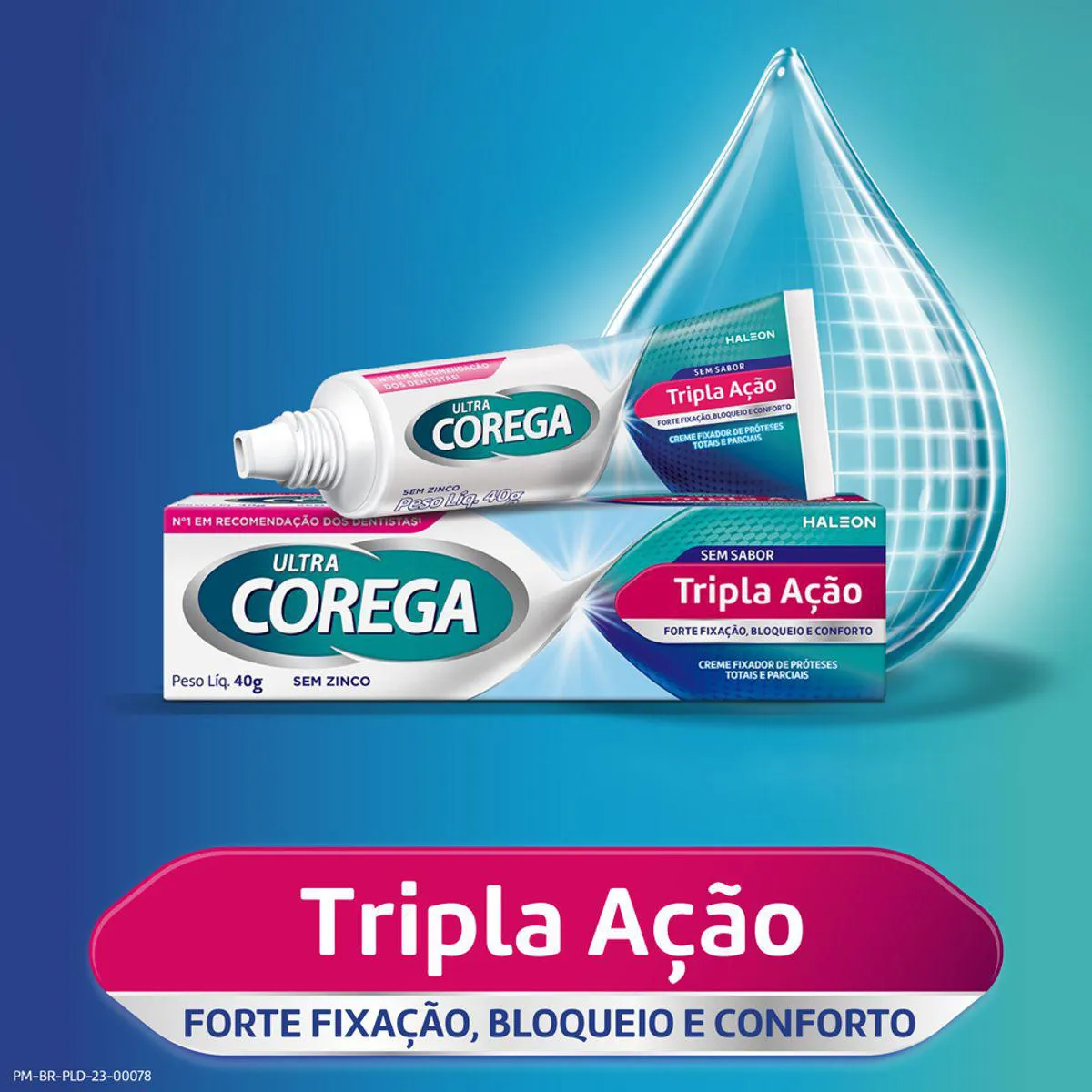 Creme Fixador de Dentadura Ultra Corega Tripla Ação Sem Sabor com 20g
