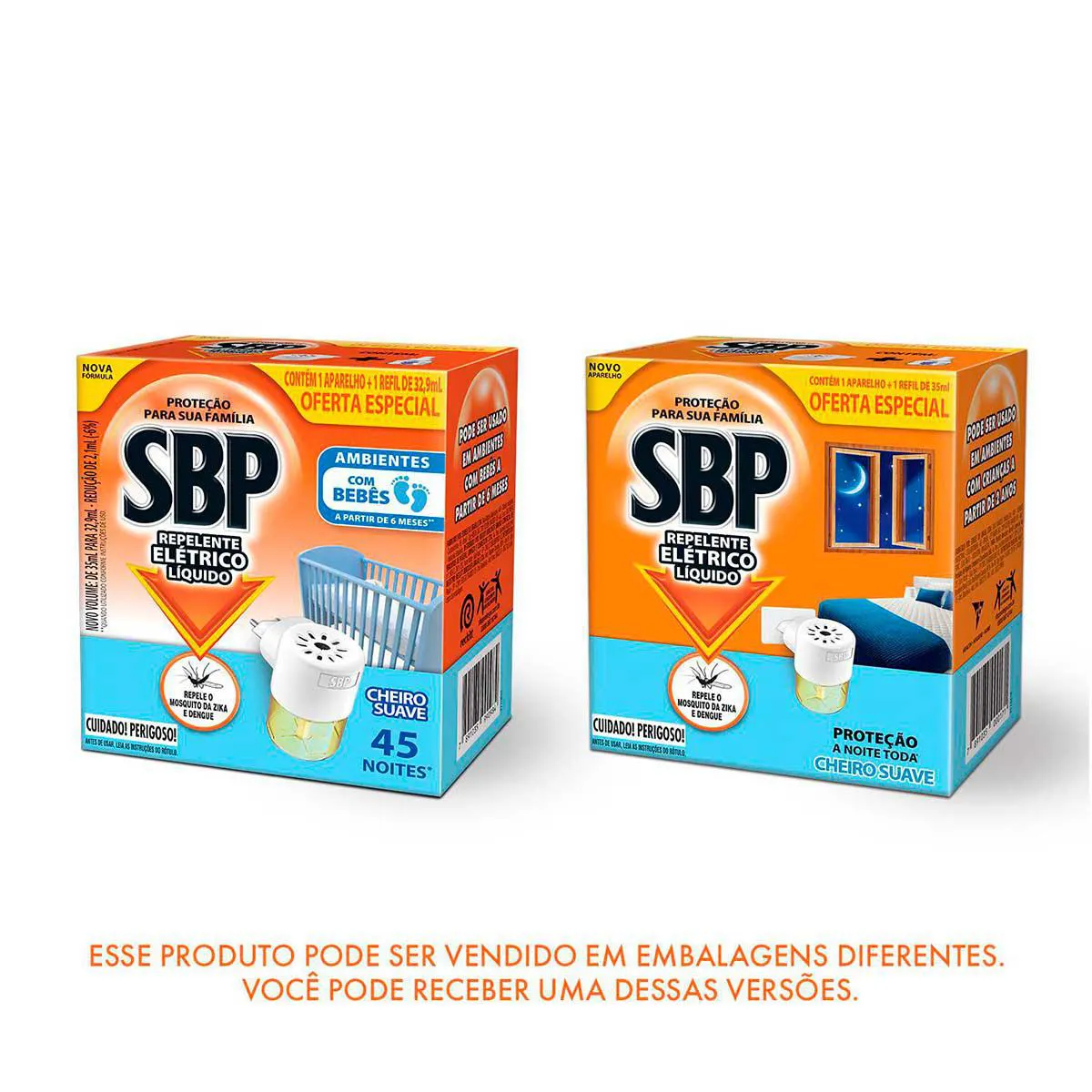 Repelente de Tomada SBP 45 Noites Cheiro Suave + Refil 35ml