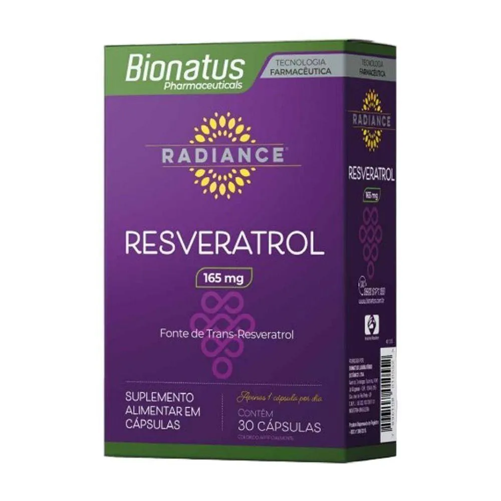 Radiance Resveratrol 165mg Bionatus 30 cápsulas