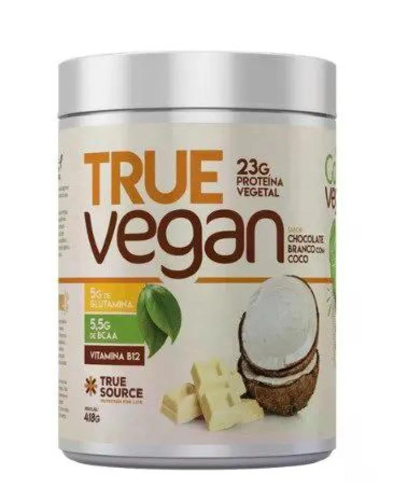 Proteína Vegetal True Source True Vegan Chocolate Branco com Côco 418g