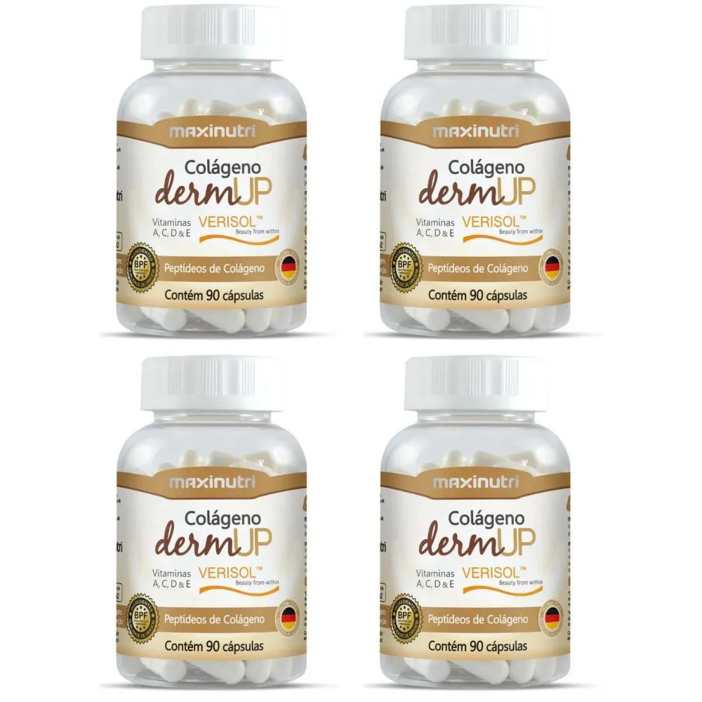 Kit 4 Colágeno Verisol Dermup 90 cápsulas Maxinutri