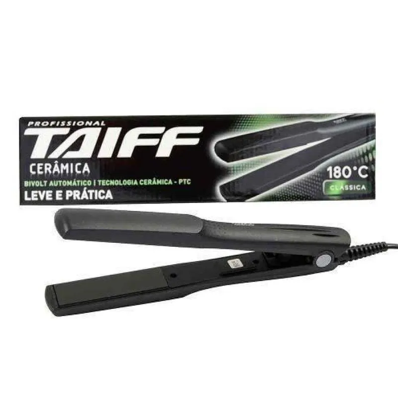 Prancha Taiff Clássica Chapinha Cerâmica 180 C Preto Bivolt