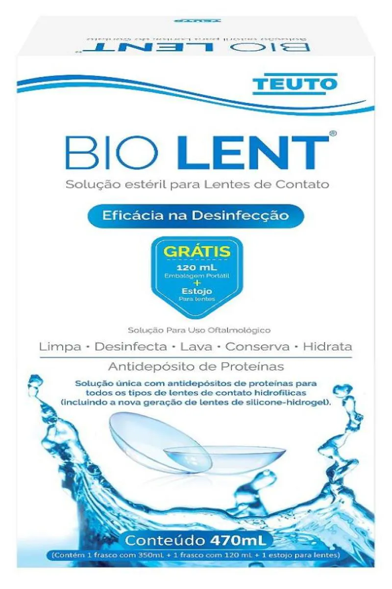 Bio Lent Soluções para Lente de Contato Kit Frasco 350ml Frasco 120ml Teuto
