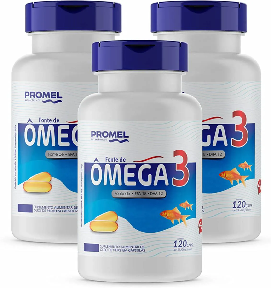3 Ômega 3 Promel 60 Capsulas de 1450mg