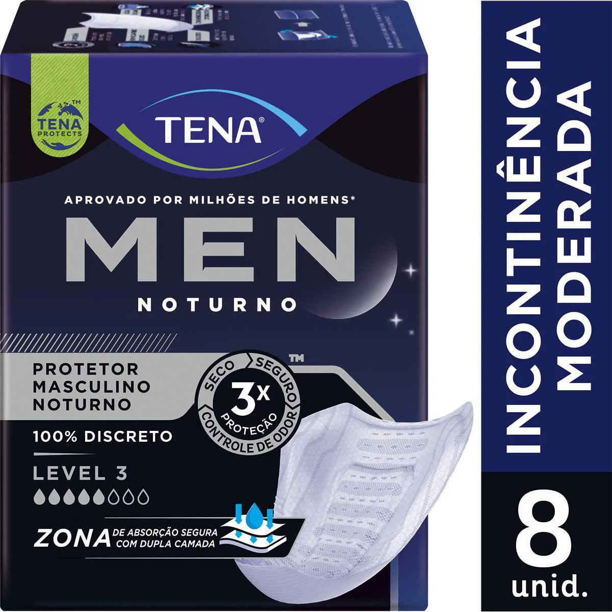 Absorvente para Incontinência Urinária Tena Men Level 3 Noturno 8 unidades