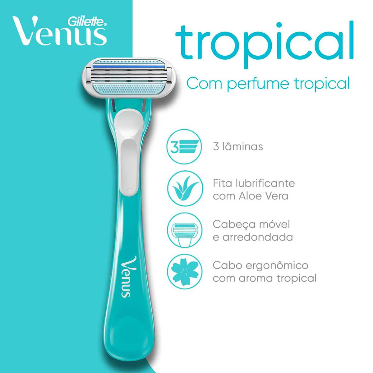 Aparelho de Depilar Gillette Venus Tropical Feminino com 3 unidades