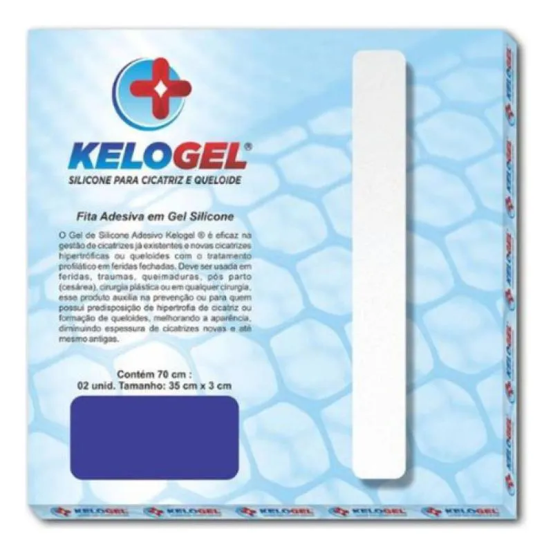 Fita Gel de Silicone para Cicatriz Kelogel 70x3cm ( 2 Fitas de 35cm) 1un