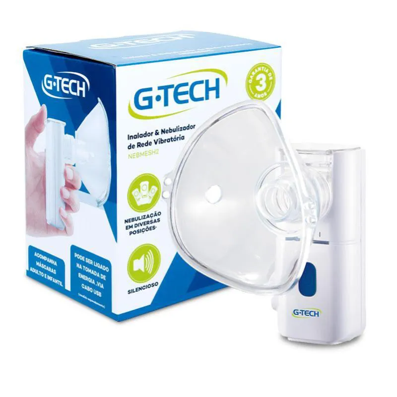 Inalador e Nebulizador G Tech Rede Vibratória Nebmesh 2