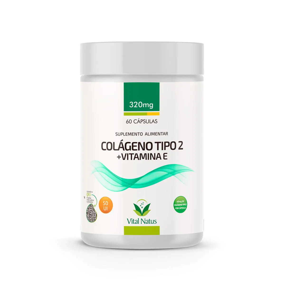 Kit P/ Revender C/ 10 Colágeno Tipo 2 - Uc2 40mg + Vit e - Dores da Artrose - 10x60 Capsulas - Vital Natus