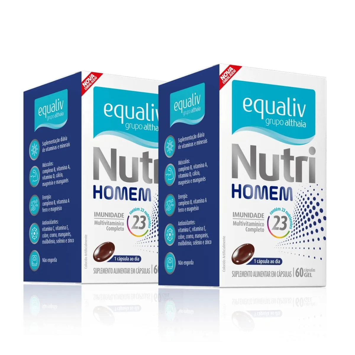 Kit2 Nutri Homem Multivitamínico Complexo B Vitamina Equaliv