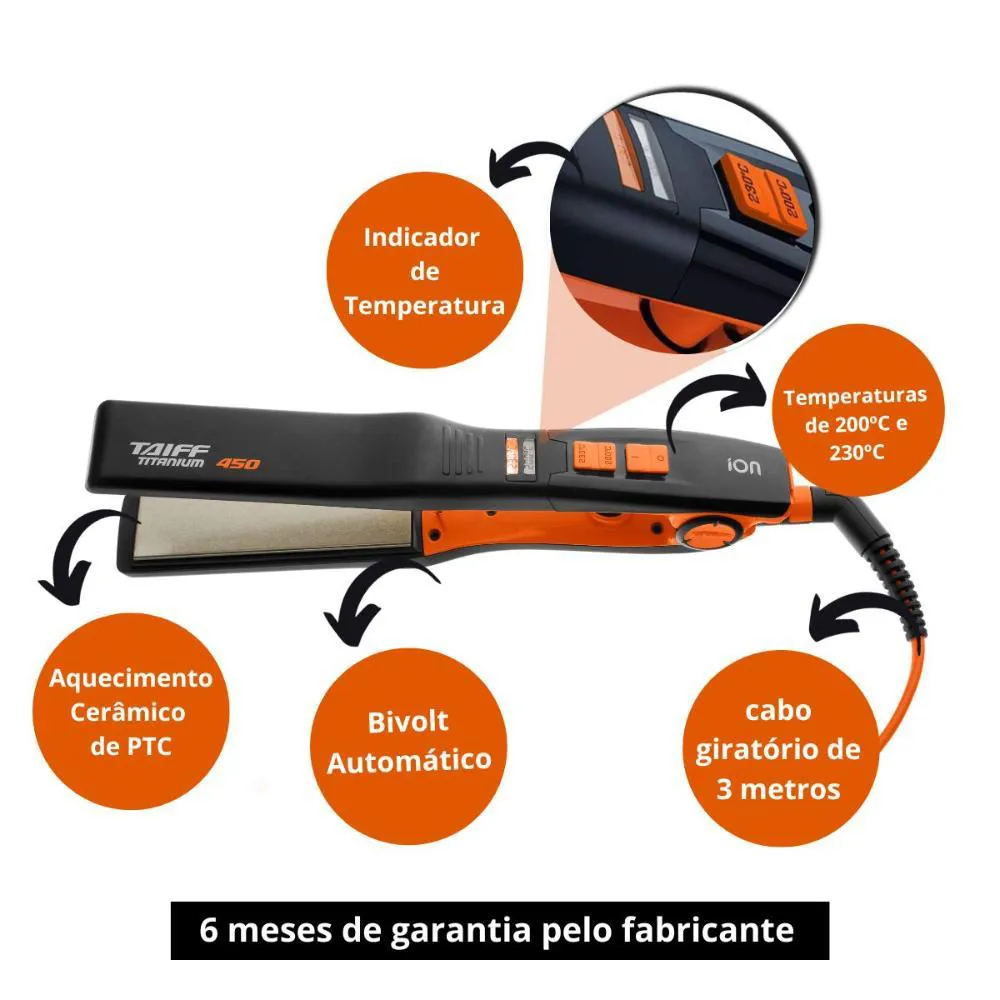 Chapa Taiff Titanium 450 Laranja Bivolt