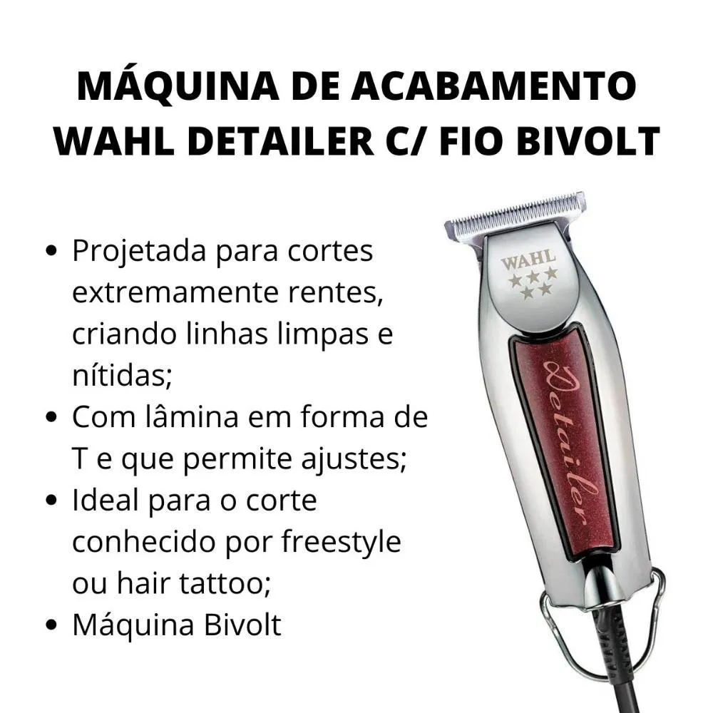 Máquina de Acabamento Wahl Detailer com Fio Bivolt
