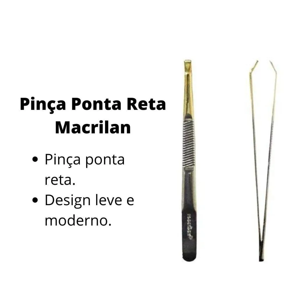 Pinça Macrilan Profissional Ponta Reta Pi-4