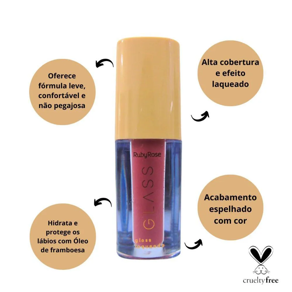 Gloss Laqueado Ruby Rose Glass Bg03 3ml