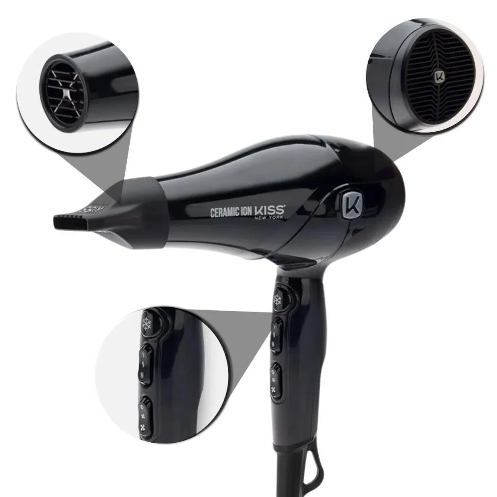 Secador Kiss New York Ceramic Ion 1900w 127v Bdp5br