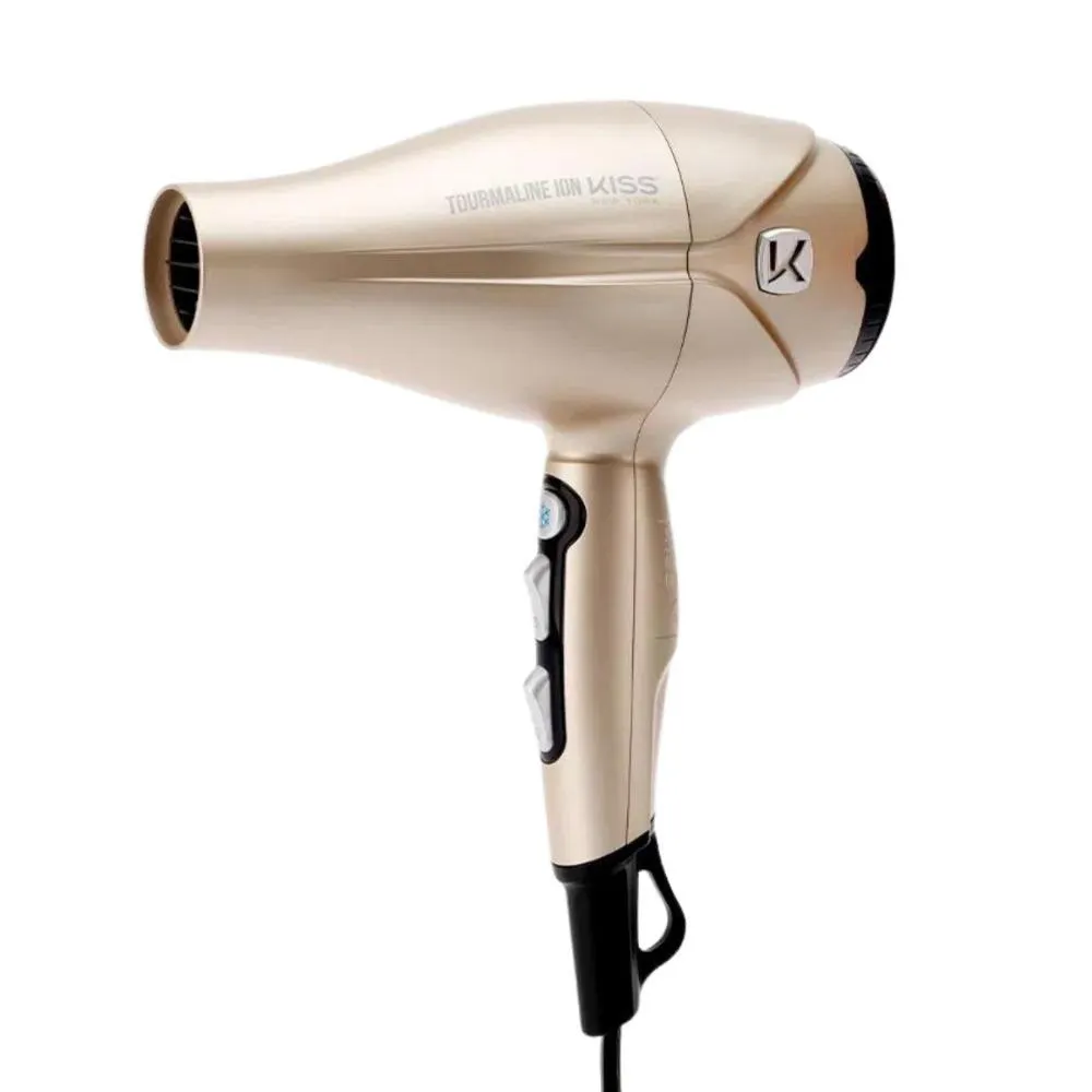 Secador Kiss New York Tourmaline Ion Dourado 2000w 127v Bdp06pbr