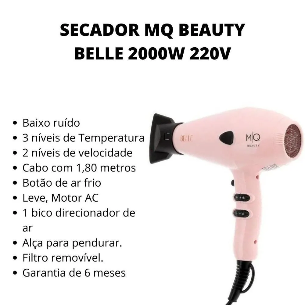 Secador Mq Beauty Belle 2000w 220v