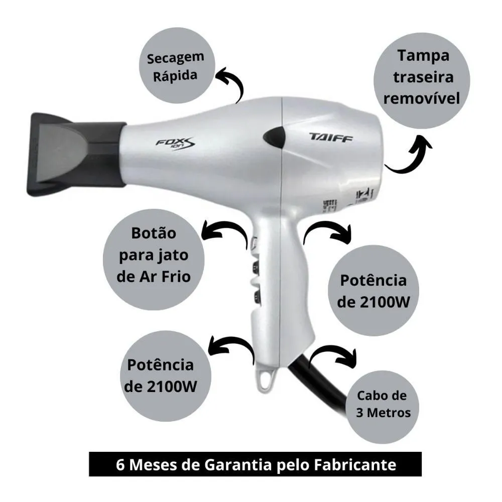 Secador Taiff Fox Ion S 2100w 127v