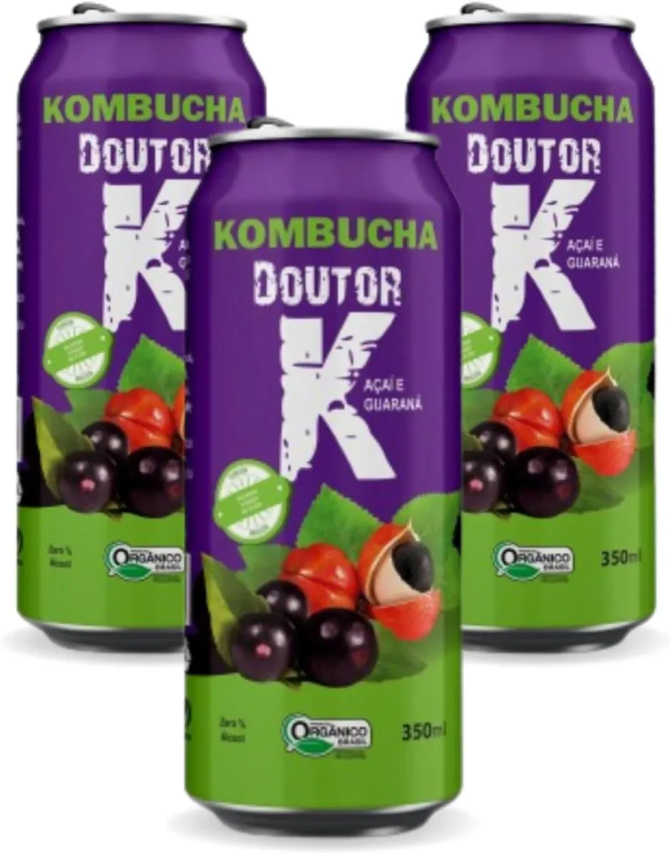 3x Kombucha Guaraná e Açaí 350ml Doutor K
