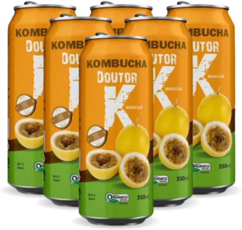 6x Kombucha Maracujá 350ml Doutor K
