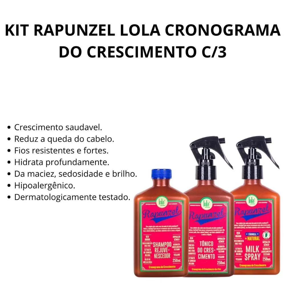 Kit Rapunzel Lola Cronograma do Crescimento C/3
