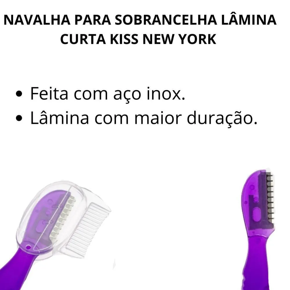 Navalha para Sobrancelha Lâmina Curta Kiss New York Rbtb02br