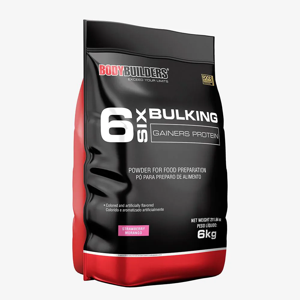 6 Six Bulking Gainers Protein 6kg – Bodybuilders Morango
